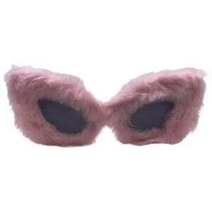 6173 | Pink Fuzzy Cateye Novelty Sunglasses